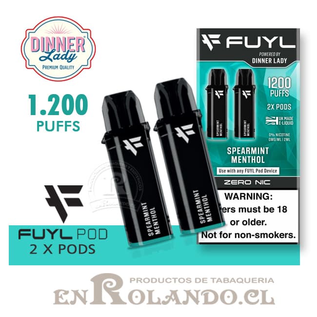 2 Pods para Vape Fuyl - Menta-Menthol 1.200 Puffs