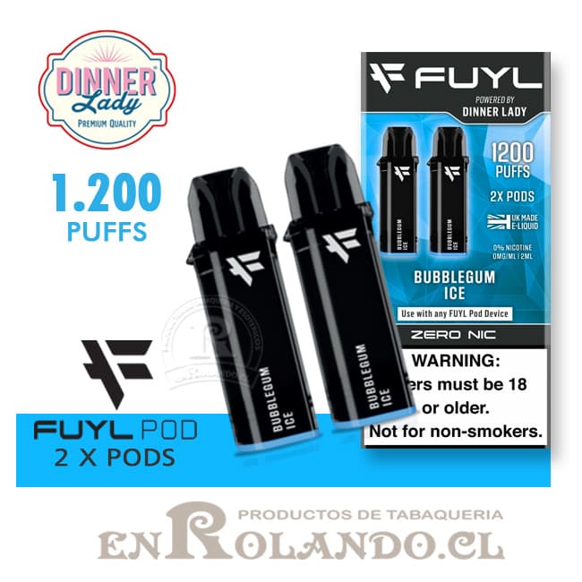 2 Pods para Vape Fuyl - Bubblegum ICE 1.200 Puffs