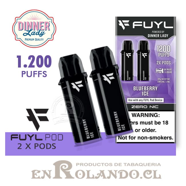 2 Pods para Vape Fuyl - Arándanos ICE 1.200 Puff