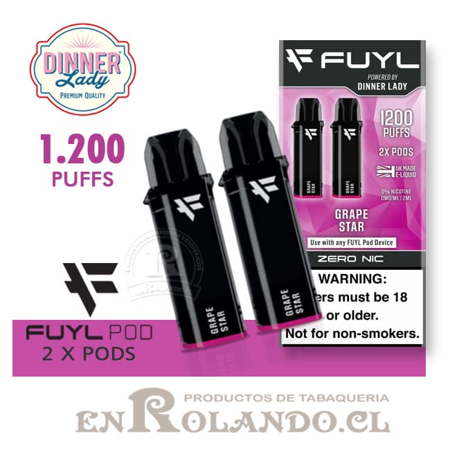 2 Pods para Vape Fuyl - Estrella de Uva 1.200 Puff