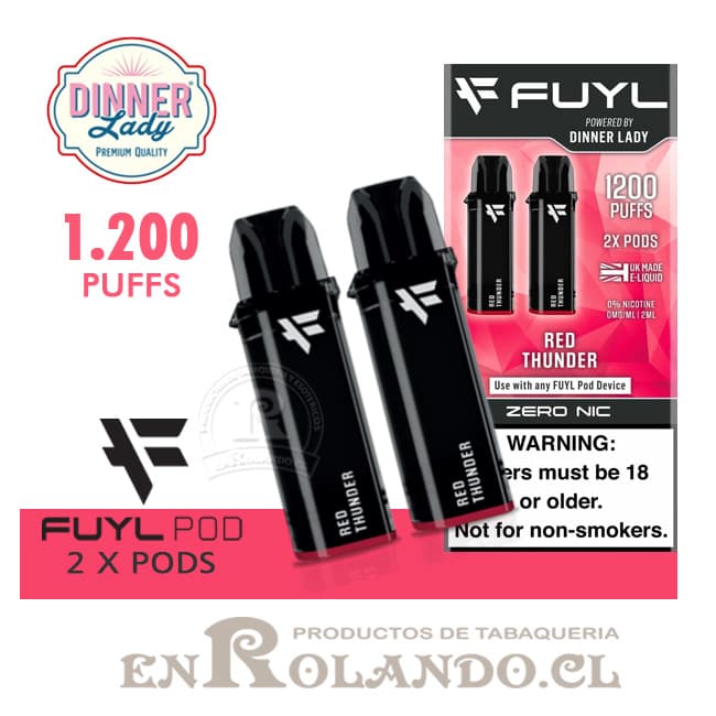 2 Pods para Vape Fuyl - Trueno Rojo 1.200 Puff