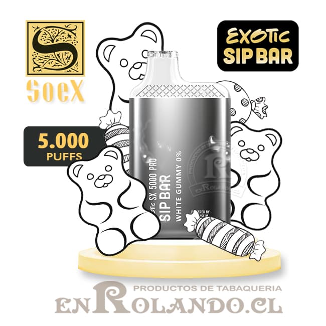 Vape Exotic Sip Bar - White Gummy 5.000 Puffs