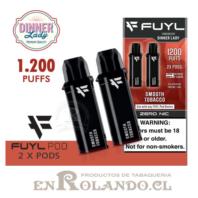 2 Pods para Vape Fuyl - Tabaco Suave 1.200 Puff