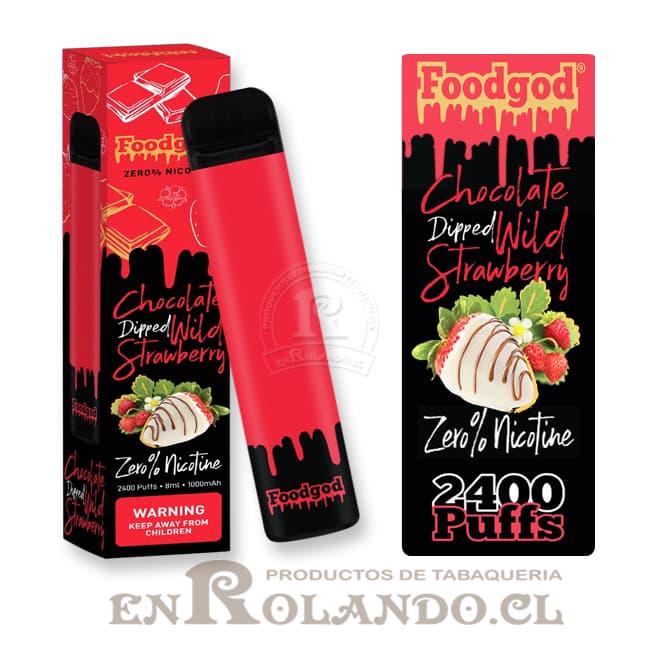 Vape Foodgod Zero - Chocolate Dipped Wild Strawberry 2.400 Puffs