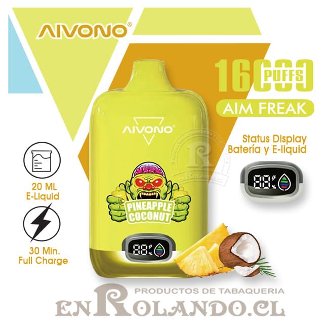 Vape Aivono - Piña - Coco 16.000 Puffs