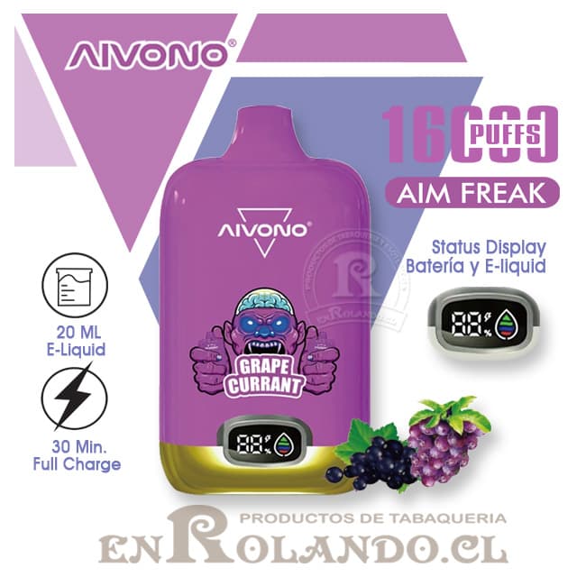 Vape Aivono - Pasas de Uva 16.000 Puffs