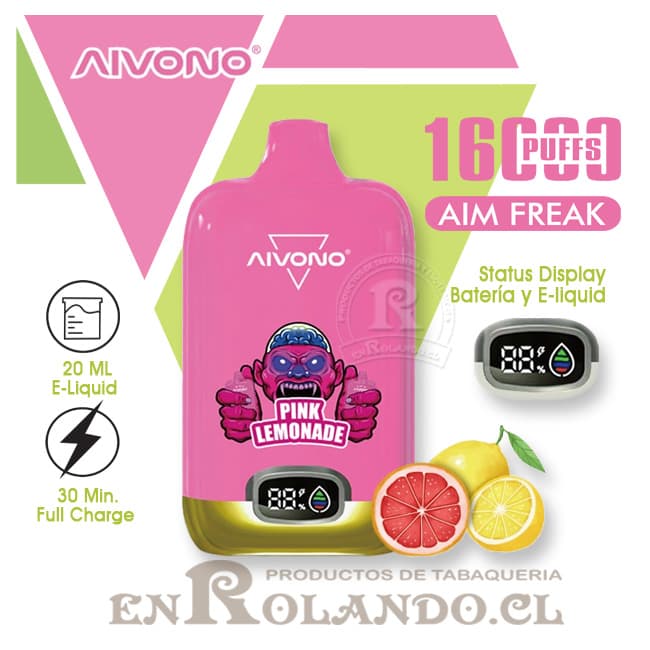 Vape Aivono - Limonada Rosa 16.000 Puffs