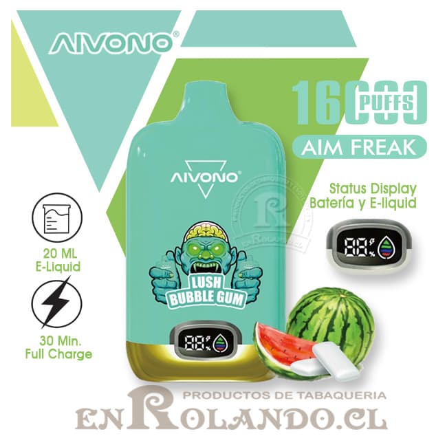 Vape Aivono - Chicle Exuberante 16.000 Puffs