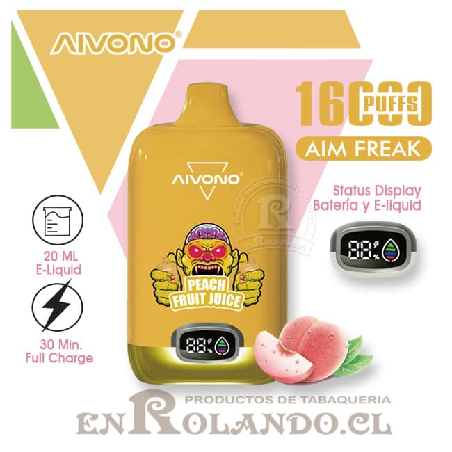 Vape Aivono - Jugo de Durazno 16.000 Puffs