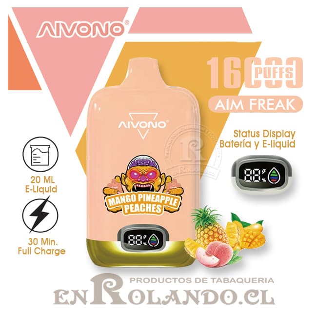 Vape Aivono - Mango - Piña - Durazno 16.000 Puffs