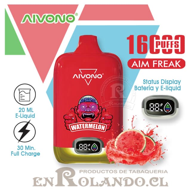 Vape Aivono - Sandía 16.000 Puffs