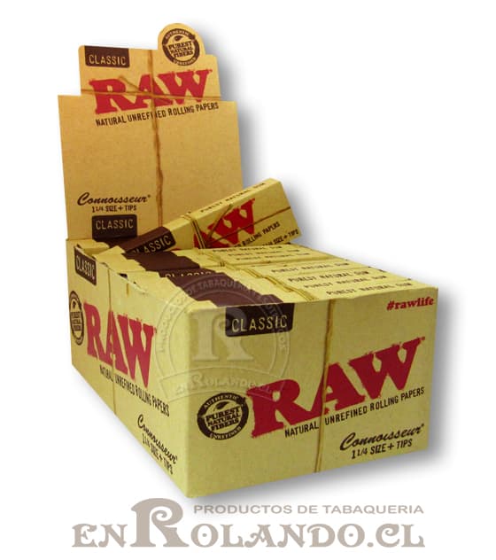 Papelillos Raw 1 1 /4 + Tips (Connoisseur) - Display