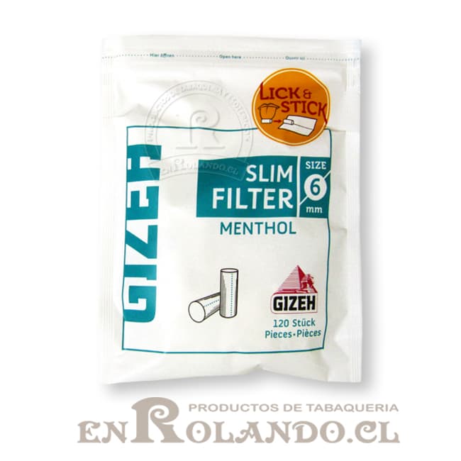 Filtros Gizeh Menthol Slim - Bolsa