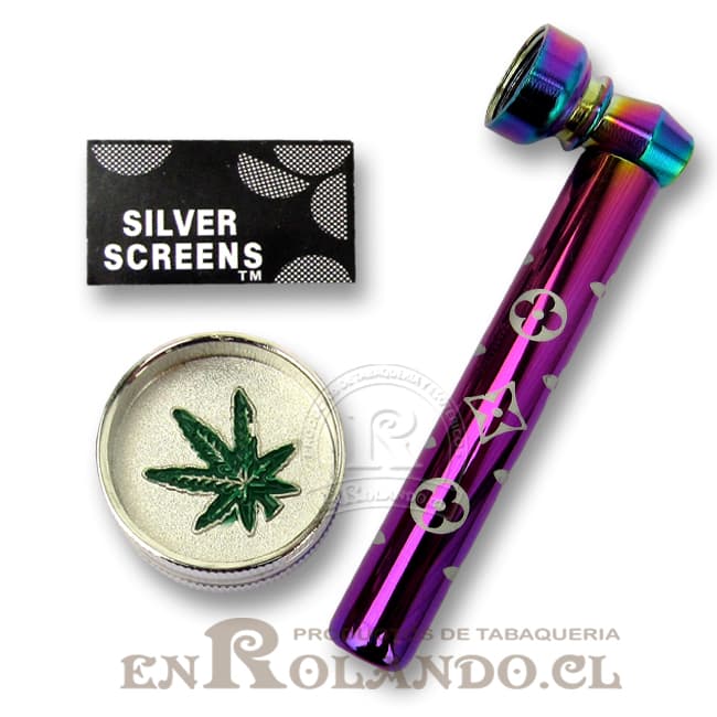 Pipa Metálica Tornasol + Moledor Metálico
