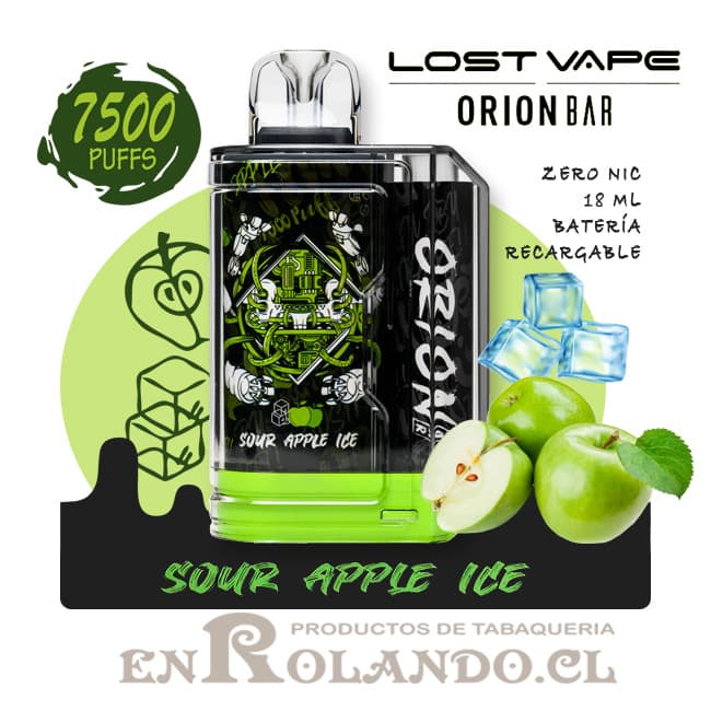 Lost Vape Orion Bar - Manzana Sour ICE 7.500 Puffs